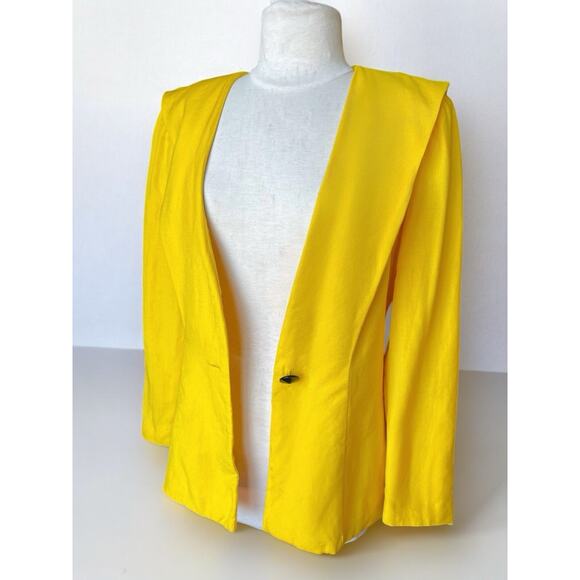 VTG 80s G.B. Scott Blazer Linen Blend Old Money Inspired By Princess Diana Sz 8 - Picture 3 of 11